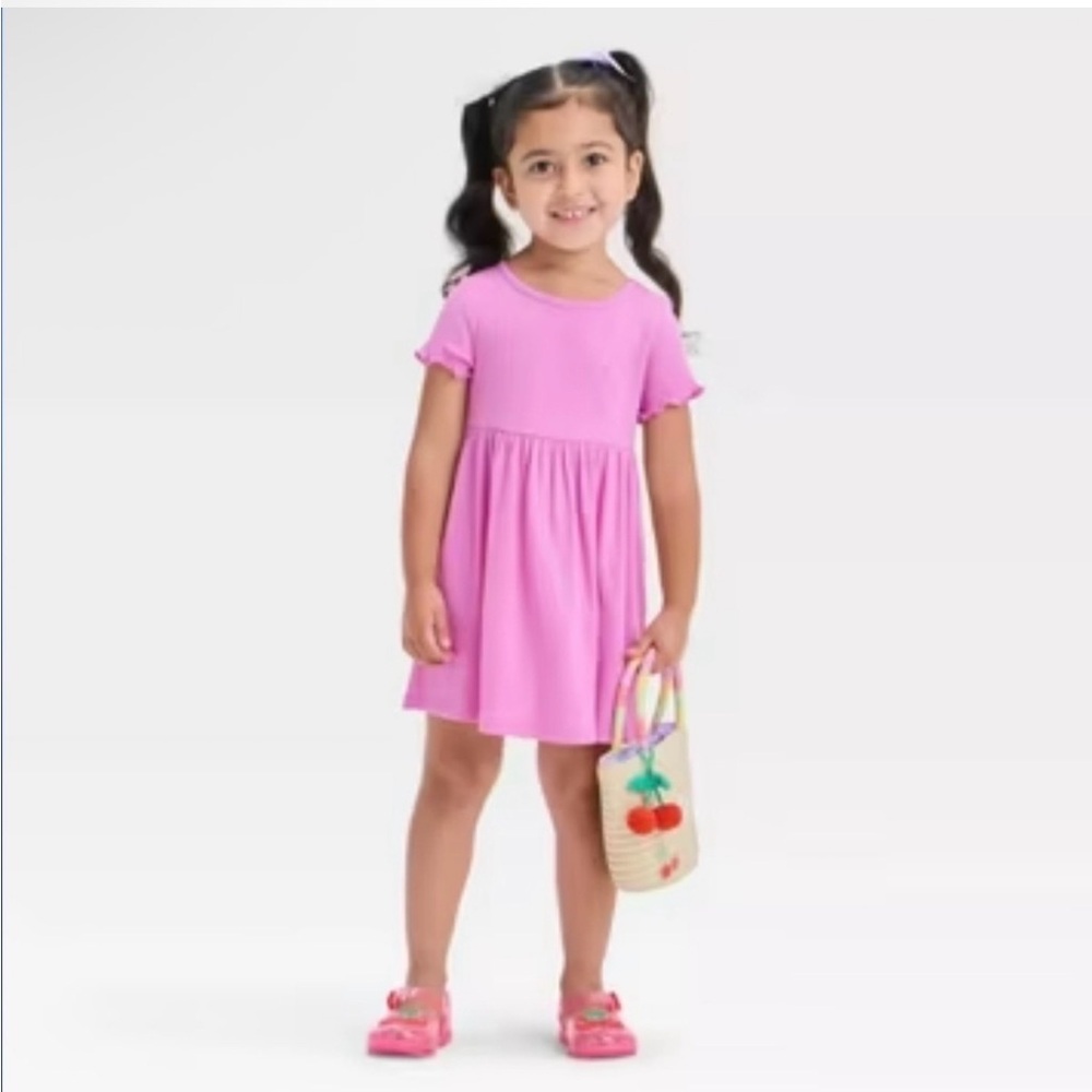 Cat & Jack Ruffled Pink Short Sleeve Tee